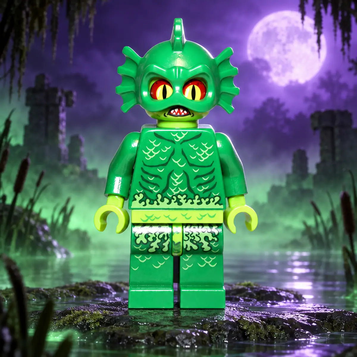 LEGO® Monster Fighters moerasmonster in een donkere moerasscène