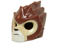 Part 11129pb08 - Minifigure, Headgear Mask Lion with Tan Face and Crooked Frown Pattern - De BrickPlaats