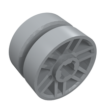 Part 11208 - Wheel 14mm D. x 9.9mm with Center Groove, Fake Bolts and 6 Double Spokes - De BrickPlaats