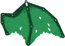 Part 113308 - Cloth Wing Dragon Left, Tattered with Dark Green Bones, Green Scales and Trim Pattern - De BrickPlaats