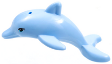 Part 13392pb01 - Dolphin, Friends / Elves, Jumping with Bottom Axle Holder with Almond Shape Medium Azure Eyes with Eyelashes Pattern - De BrickPlaats