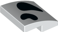 Part 15068pb365 - Slope, Curved 2 x 2 x 2/3 with 2 Black Dalmatian Spots Pattern - De BrickPlaats