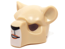 Part 15084pb01 - Minifigure, Headgear Mask Feline with Black Nose, Beauty Mark and Crooked Smile Pattern - De BrickPlaats