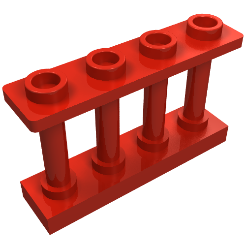 Part 15332 - Fence 1 x 4 x 2 Spindled with 4 Studs - De BrickPlaats
