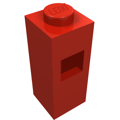 Part 15444 - Brick, Modified 1 x 1 x 2 with Square Hole - De BrickPlaats