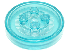 Part 18602c01 - Dimensions Toy Tag 4 x 4 x 2/3 with 4 Studs and Trans-Light Blue Bottom (Generic for Gadgets) - De BrickPlaats