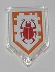 Part 22385pb007 - Tile, Modified 2 x 3 Pentagonal with Nexo Power Shield Pattern - Beetle Bomb - De BrickPlaats