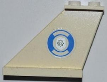 Part 2340pb044L - Tail 4 x 1 x 3 with Blue and White Life Preserver and Silver Police Badge Pattern on Left Side (Sticker) - Sets 7287 / 7899 - De BrickPlaats