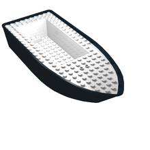 Part 2372c01 - Boat, Hull Unitary 25 x 10 x 4 1/3 Floating with White Deck - De BrickPlaats