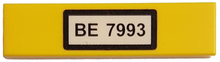 Part 2431pb0085 - Tile 1 x 4 with 'BE 7993' Pattern (Sticker) - Set 7993 - De BrickPlaats