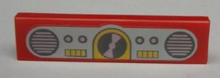 Part 2431pb0181 - Tile 1 x 4 with Lights with CD and Speakers on Light Aqua Background Pattern - De BrickPlaats