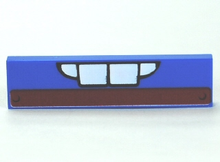 Part 2431pb0190 - Tile 1 x 4 with White Teeth and Dark Red Stripe Pattern (Ivan Mater) - De BrickPlaats