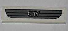 Part 2431pb0237 - Tile 1 x 4 with Dark Gray Car Grille and 'CITY' Pattern (Sticker) - Set 4432 - De BrickPlaats