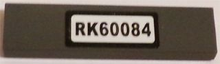 Part 2431pb0372 - Tile 1 x 4 with 'RK60084' Pattern (Sticker) - Set 60084 - De BrickPlaats