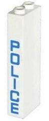 Part 2454pb082 - Brick 1 x 2 x 5 with Blue 'POLICE' Vertical Pattern on Side (Sticker) - Set 60044 - De BrickPlaats