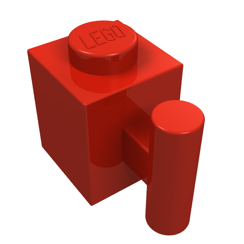 Part 2921 - Brick, Modified 1 x 1 with Bar Handle - De BrickPlaats