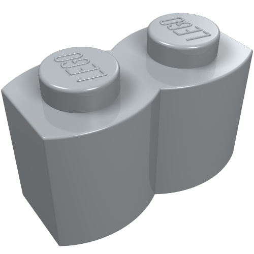 Part 30136 - Brick, Modified 1 x 2 with Log Profile - De BrickPlaats