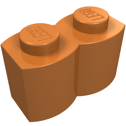 Part 30136 - Brick, Modified 1 x 2 with Log Profile - De BrickPlaats
