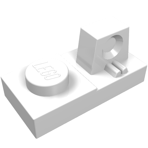 Part 30383 - Hinge Plate 1 x 2 Locking with 1 Finger on Top - De BrickPlaats