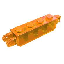 Part 30387 - Hinge Brick 1 x 4 Locking with 1 Finger Vertical End and 2 Fingers Vertical End, 9 Teeth - De BrickPlaats