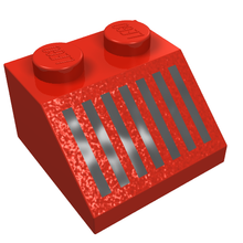 Part 3039p05 - Slope 45 2 x 2 with Black Grille with 7 Vertical Lines Pattern - De BrickPlaats