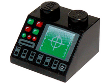 Part 3039pb041 - Slope 45 2 x 2 with Radar and Disk Slot Pattern - De BrickPlaats