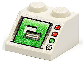Part 3039pb042 - Slope 45 2 x 2 with Windows in Computer Screen Pattern - De BrickPlaats