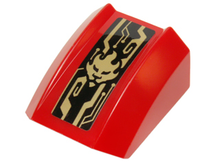 Part 30602pb078 - Slope, Curved 2 x 2 Lip with Gold Kai Symbol and Mechanical Lines Pattern (Sticker) - Set 70736 - De BrickPlaats