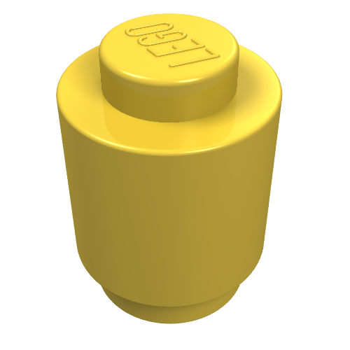 Part 3062a - Brick, Round 1 x 1 - Solid Stud, Bottom Lip - De BrickPlaats