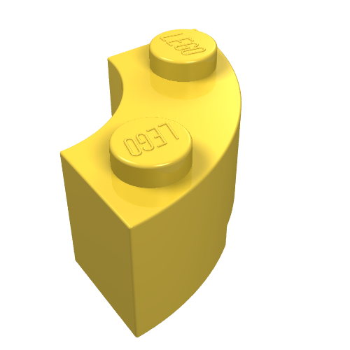 Part 3063 - Brick, Round Corner 2 x 2 Macaroni with Stud Notch - De BrickPlaats