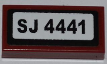 Part 3069pb0221 - Tile 1 x 2 with 'SJ 4441' Pattern (Sticker) - Set 4441 - De BrickPlaats