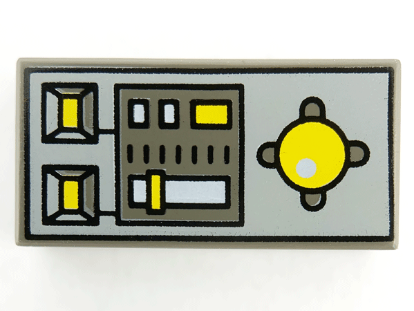 Part 3069pc1 - Tile 1 x 2 with Vehicle Control Panel Pattern - De BrickPlaats