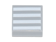 Part 3070pb140 - Tile 1 x 1 with 4 White Stripes Pattern - De BrickPlaats