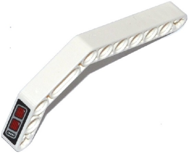 Part 32009pb024L - Technic, Liftarm, Modified Bent Thick 1 x 11.5 Double with Red and Silver Taillights Pattern Model Left Side (Sticker) - Set 42047 - De BrickPlaats