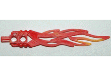 Part 32558pb01 - Bionicle Weapon Toa Flame Sword 2 x 12 with 2 Pin Holes and Marbled Bright Light Orange Pattern - De BrickPlaats