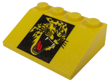 Part 3297px5 - Slope 33 3 x 4 with Roaring Cheetah Head Pattern - De BrickPlaats