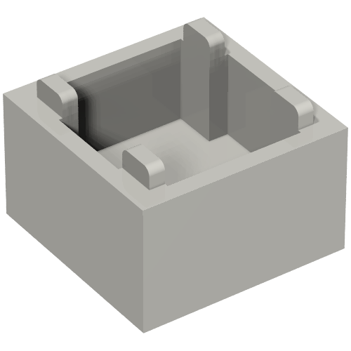 Part 35700 - Container, Box 2 x 2 x 1 - Top Opening with Flat Inner Bottom - De BrickPlaats
