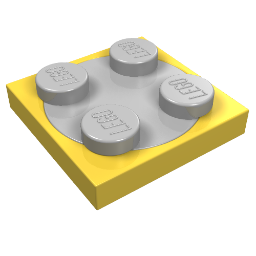 Part 3680c01 - Turntable 2 x 2 Plate with Light Gray Top (3680 / 3679) - De BrickPlaats