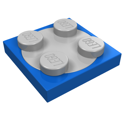 Part 3680c01 - Turntable 2 x 2 Plate with Light Gray Top (3680 / 3679) - De BrickPlaats