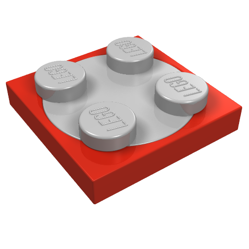 Part 3680c01 - Turntable 2 x 2 Plate with Light Gray Top (3680 / 3679) - De BrickPlaats