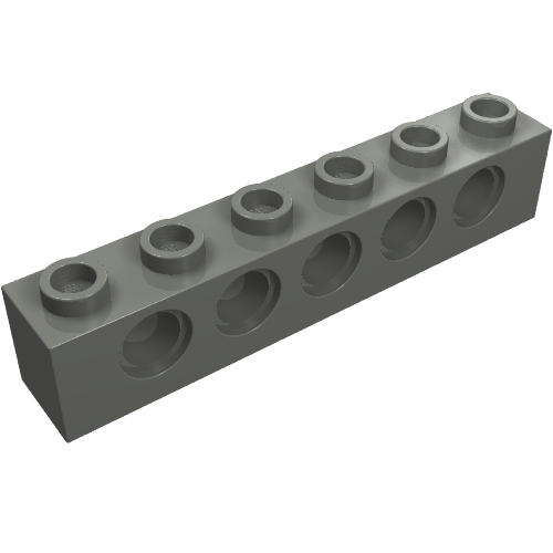 Part 3894 - Technic, Brick 1 x 6 with Holes - De BrickPlaats