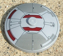 Part 3960pb008 - Dish 4 x 4 Inverted (Radar) with Solid Stud with Mini Sith Infiltrator Pattern - De BrickPlaats
