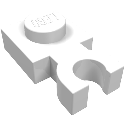 Part 4085c - Plate, Modified 1 x 1 with U Clip Thick (Vertical Grip) - De BrickPlaats