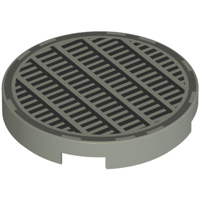 Part 4150ps4 - Tile, Round 2 x 2 with Fine Mesh Grille Manhole Cover Pattern - De BrickPlaats
