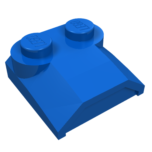 Part 41855 - Slope, Curved 2 x 2 x 2/3 with 2 Studs and Curved Sides, Lip End - De BrickPlaats