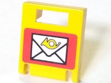 Part 4346px1 - Container, Box 2 x 2 x 2 Door with Slot with Mail Envelope Pattern - De BrickPlaats