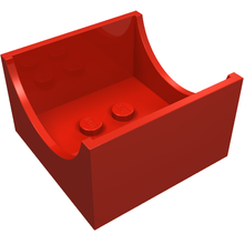 Part 4461 - Container, Box 4 x 4 x 2 Bottom with Semicircle Cutout Ends - De BrickPlaats