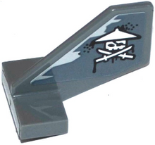 Part 44661pb024 - Tail Shuttle, Small with White Ninja Skull with Crossed Swords Pattern on Both Sides (Stickers) - Set 70601 - De BrickPlaats