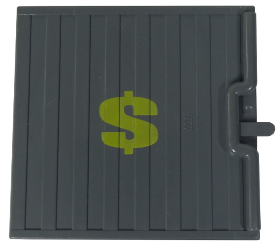 Part 4511pb01 - Door Sliding - Type 1 with Yellow Dollar Sign Pattern - De BrickPlaats