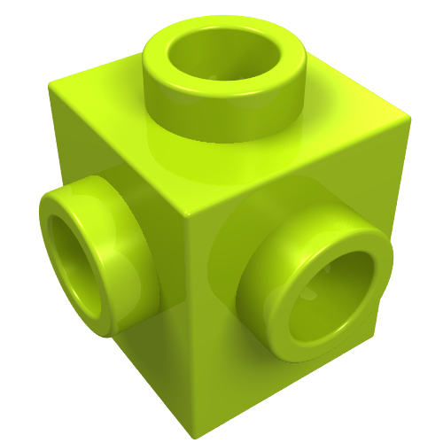Part 4733 - Brick, Modified 1 x 1 with Studs on 4 Sides - De BrickPlaats